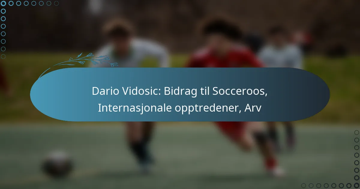 Read more about the article Dario Vidosic: Bidrag til Socceroos, Internasjonale opptredener, Arv
