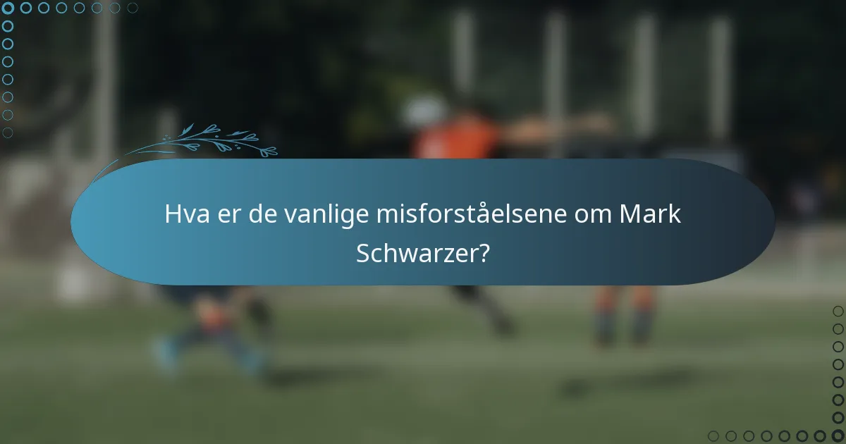 Hva er de vanlige misforståelsene om Mark Schwarzer?