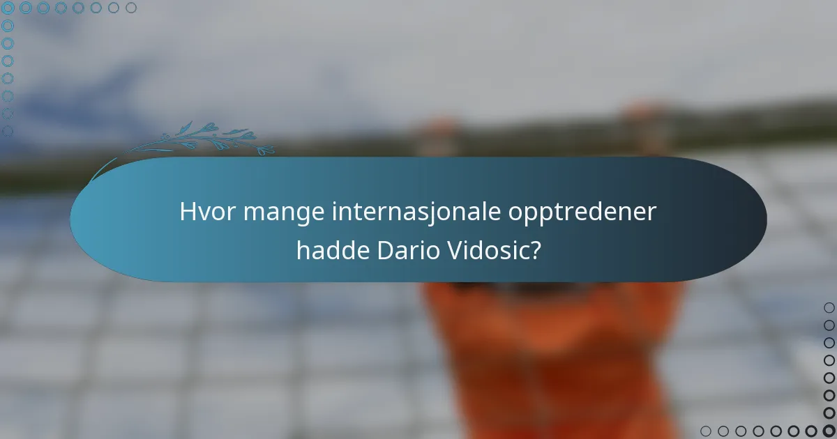 Hvor mange internasjonale opptredener hadde Dario Vidosic?